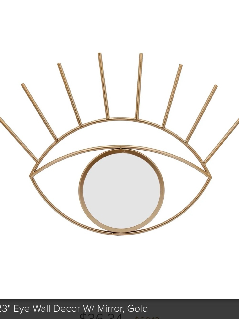 Gold Eye Wall Decor with Mirror - Home Wall Decor